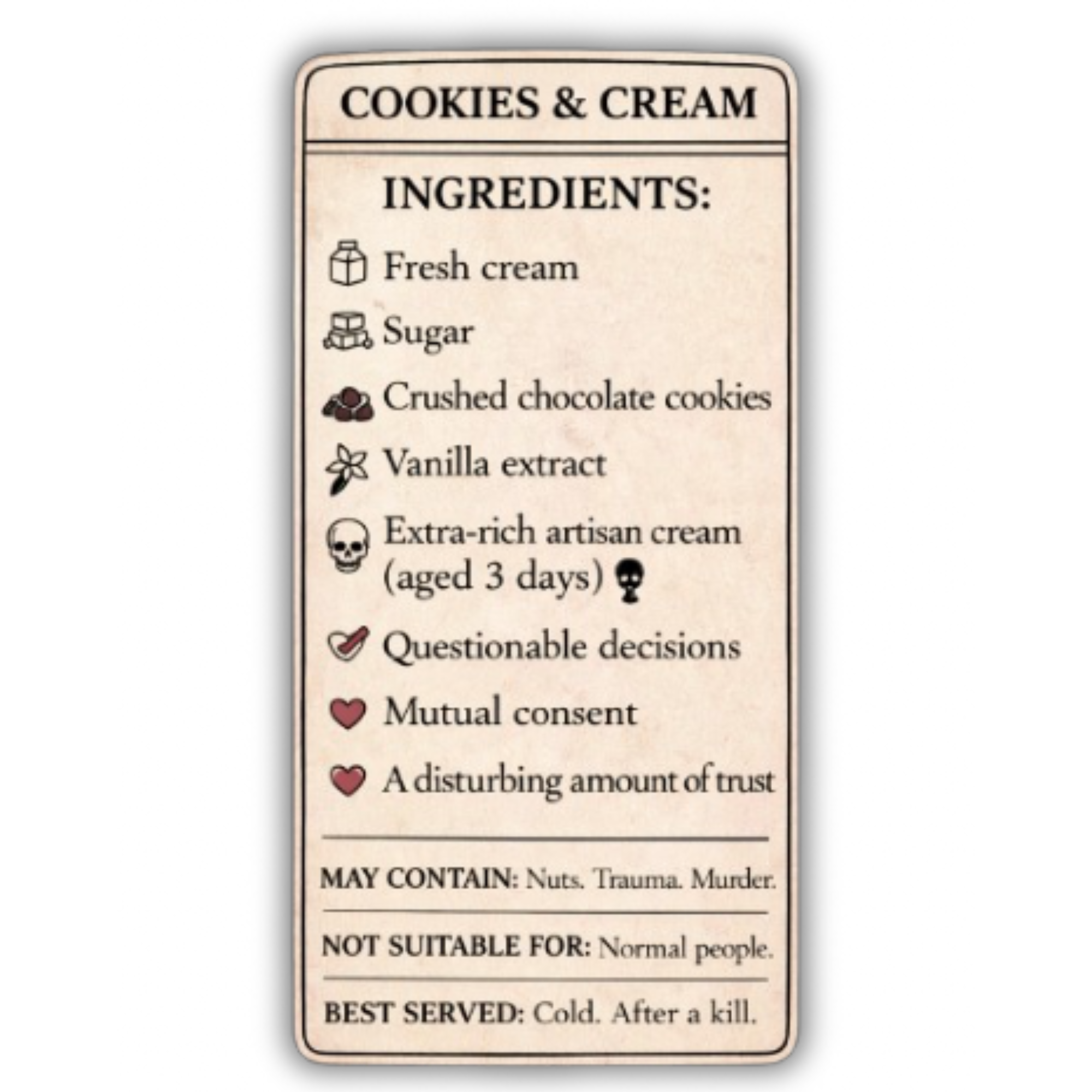 Cookies & Cream Ice Cream Bookmark